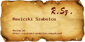 Reviczki Szabolcs névjegykártya